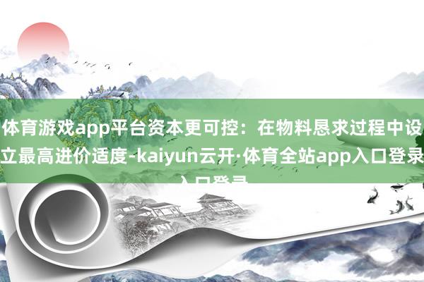 体育游戏app平台资本更可控：在物料恳求过程中设立最高进价适度-kaiyun云开·体育全站app入口登录