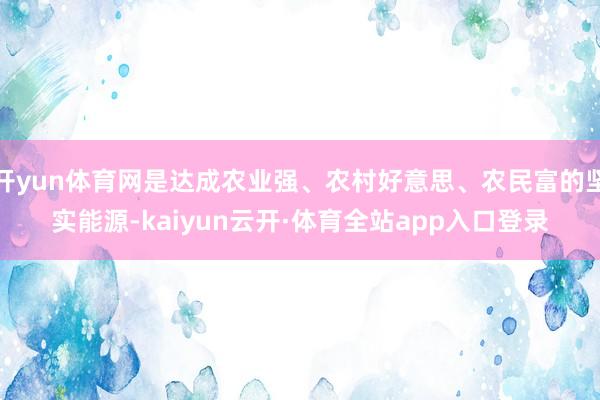 开yun体育网是达成农业强、农村好意思、农民富的坚实能源-kaiyun云开·体育全站app入口登录