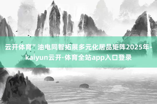 云开体育”　　油电同智拓展多元化居品矩阵　　2025年-kaiyun云开·体育全站app入口登录